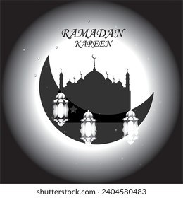 Creative Initial letter RAMADAN KAREEN logo design with modern business vector template. Creative isolated RAMADAN KAREEN monogram logo design