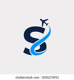 Creative Initial Letter S Air Travel Logo Design Template. Eps10 Vector