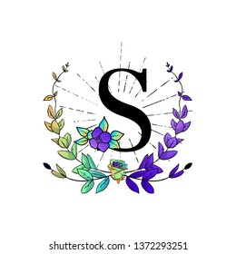 Creative initial letter S flower feminine logo vector template logo design
