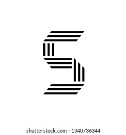 creative initial letter s with geometric three strips logo concept