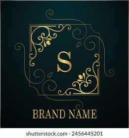 Creative Initial letter s logo design with modern business vector template. Creative isolated s monogram logo design with new latter logo golden color