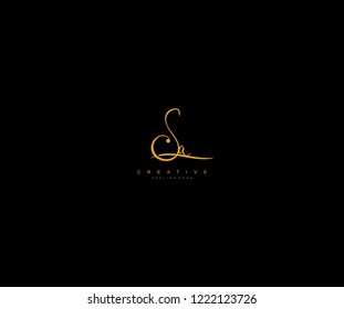 Creative Initial Letter Sa Manual Elegant Minimalist Signature Logotype