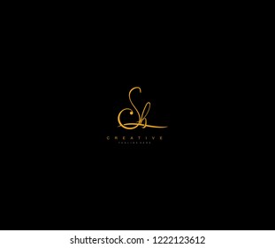 Creative Initial Letter Sb Manual Elegant Minimalist Signature Logotype