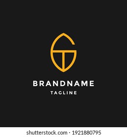 Creative initial letter TG GT leaf  logo icon design template elements