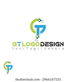 Creative initial letter TG GT logo icon design template elements