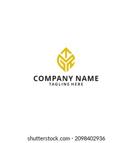 Creative initial letter TGR,RGT leaf logo icon design template element