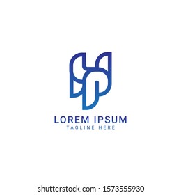 Creative initial letter TH HT logo icon design template elements