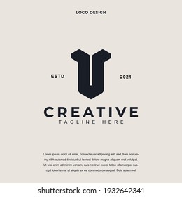 Creative Initial letter U icon logo design vector illustration. innitial letter U logo design color editable
