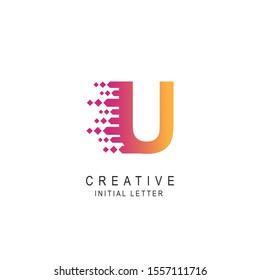 creative initial letter u logo design vector element gradation concept