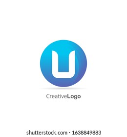 Creative Initial Letter U Logo With Circle, Design Vector Circle Logo Template