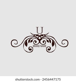 Creative Initial letter u logo design with modern business vector template. Creative isolated u monogram logo design with new latter logo golden color