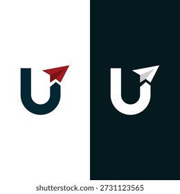 Creative Initial Letter U travel logo Stock Vector And Vector Art.