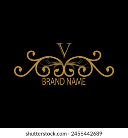 Creative Initial letter v logo design with modern business vector template. Creative isolated v monogram logo design with new latter logo golden color
