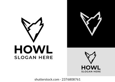 Creative Initial Letter V for Vulpes Wolf Fox Howl Logo Design-Vorlage