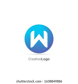 Creative Initial Letter W Logo With Circle, Design Vector Circle Logo Template