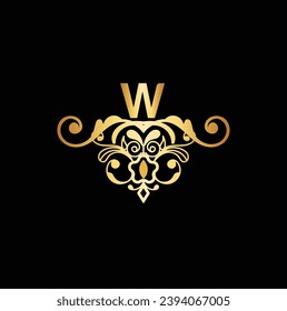 Creative Initial letter W logo design with modern business vector template. Creative isolated W monogram logo design
 with golden color