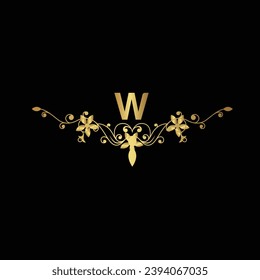 Creative Initial letter W logo design with modern business vector template. Creative isolated W monogram logo design with golden color