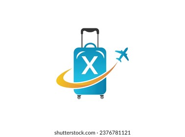Creative Initial Letter X Air Travel Logo Design Template.
