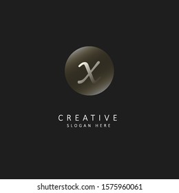 Creative initial letter x logo with bubble element, design vector logo bubble concept template