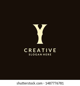 creative initial letter Y flat monogram logo vector