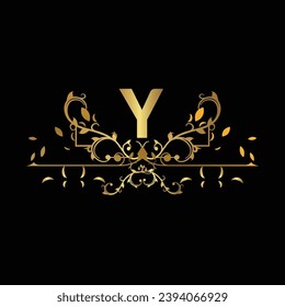 Creative Initial letter Y logo design with modern business vector template. Creative isolated Y monogram logo design with golden color