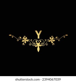 Creative Initial letter Y logo design with modern business vector template. Creative isolated Y monogram logo design with golden color