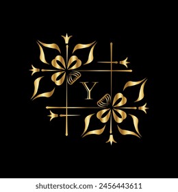 Creative Initial letter y logo design with modern business vector template. Creative isolated y monogram logo design with new latter logo golden color
