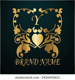 Creative Initial letter y logo design with modern business vector template. Creative isolated y monogram logo design with new latter logo golden color
