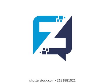 Creative initial letter z logo pixel