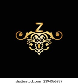 Creative Initial letter Z logo de sign with modern business vector template. Creative isolated Z monogram logo design golden color