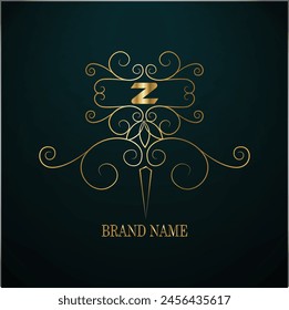 Diseño creativo del logotipo de la letra z inicial con la Plantilla moderna del Vector del negocio. Diseño aislado creativo del logotipo del monograma de z con el nuevo color dorado del logotipo del último
