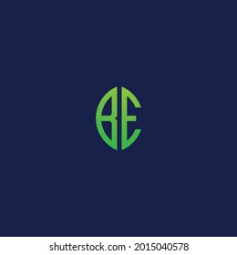 Creative initial letters BE with eco leaf shape logo.It will be suitable for which company or brand name start those initial.