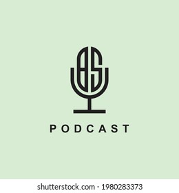 Creative Initial Letters BS Logo for Podcast Or Music. It will be suitable for which company or brand name start those initial.