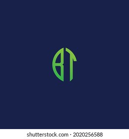 Creative initial letters BT with eco leaf shape logo.It will be suitable for which company or brand name start those initial.