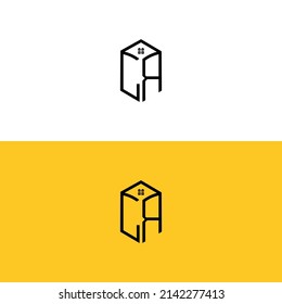 Creative initial letters CR House Box logo.It will be suitable for which company or brand name start those initial