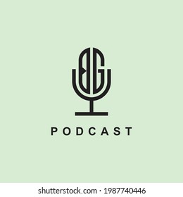 Creative Initial Letters DG Logo for Podcast Or Music. It will be suitable for which company or brand name start those initial.