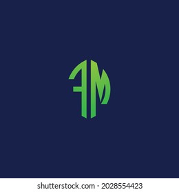 Creative initial letters FM with eco leaf shape logo.It will be suitable for which company or brand name start those initial.