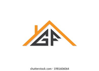 Creative Initial letters GF logo for house or real estate. This logo incorporate with letters and House roof. It will be suitable for which company or brand name start those initial.