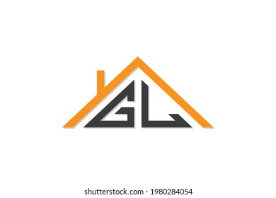 Creative Initial letters GL logo for house or real estate. This logo incorporate with letters and House roof. It will be suitable for which company or brand name start those initial.