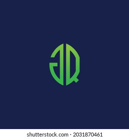 Letras iniciales creativas GQ con el logotipo de forma de hoja ecológica.Será adecuado para qué empresa o nombre de marca inician esas iniciales.