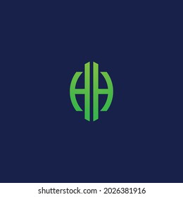 Creative initial letters HH with eco leaf shape logo.It will be suitable for which company or brand name start those initial.