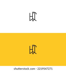 Letras iniciales creativas logotipo HT para vivienda o propiedad inmobiliaria. Este logotipo incorpora letras y techo de casa. Será adecuado para qué empresa o nombre de marca inician esas iniciales.
