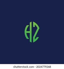 Creative initial letters HZ with eco leaf shape logo.It will be suitable for which company or brand name start those initial.