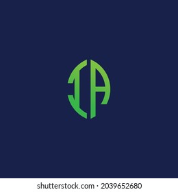Kreative Anfangsbuchstaben IA mit Öko-Blattform-Logo.Es ist geeignet, für welche Firma oder Marke der erste Start dieser.
