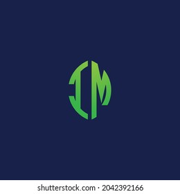 Creative initial letters IM with eco leaf shape logo.It will be suitable for which company or brand name start those initial.