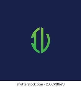 Creative initial letters IV with eco leaf shape logo.It will be suitable for which company or brand name start those initial.
