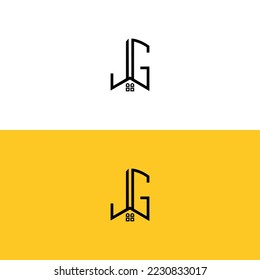Creative Initial letters JG logo for house or real estate. This logo incorporate with letters and House roof. It will be suitable for which company or brand name start those initial.
