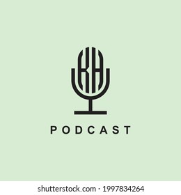 Creative Initial Letters KH Logo for Podcast Or Music. It will be suitable for which company or brand name start those initial.