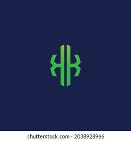 Creative initial letters KK with eco leaf shape logo.It will be suitable for which company or brand name start those initial.