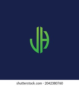 Creative initial letters LH with eco leaf shape logo.It will be suitable for which company or brand name start those initial.